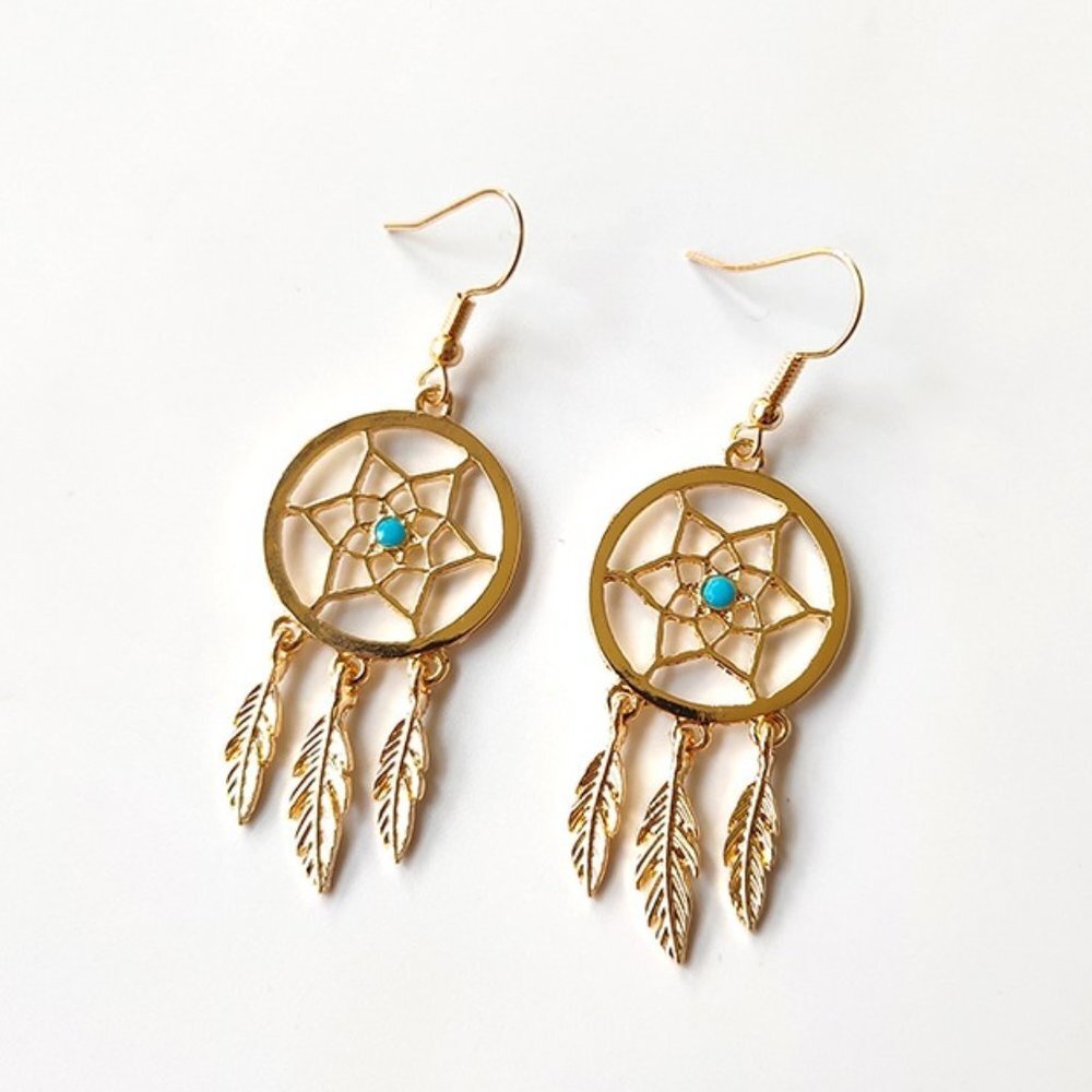 4/$25 Dream Catcher Feather Tassel Earrings